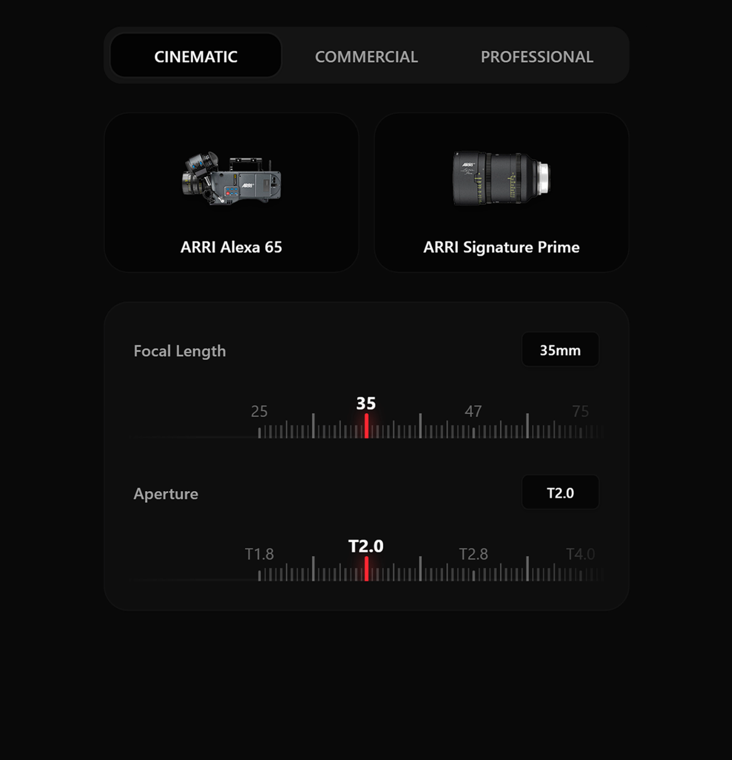 Camera selection